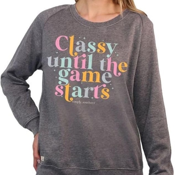 Simply Southern 'Classy Until The Game Starts' Graphic Sweatshirt Size XL - Picture 1 of 4